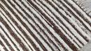 Camilla 4.6x6.6 Brown and White Striped Handwoven Durrie Rug | Banana Manor Rug Factory Outlet