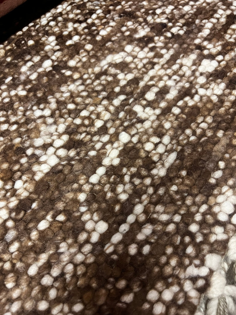 Camilla 4.6x6.6 Brown and White Striped Handwoven Durrie Rug | Banana Manor Rug Factory Outlet