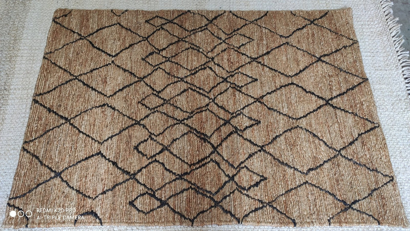 Charlie 4x6 Handwoven Tribal Natural Jute Rug | Banana Manor Rug Company