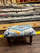 Chris Kirkpatrick Wooden Upholstered Stool 12x18x10 (Assorted Styles) | Banana Manor Rug Company