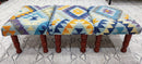 Chris Kirkpatrick Wooden Upholstered Stool 12x18x10 (Assorted Styles) | Banana Manor Rug Company