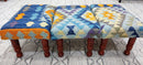 Chris Kirkpatrick Wooden Upholstered Stool 12x18x10 (Assorted Styles) | Banana Manor Rug Company