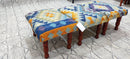 Chris Kirkpatrick Wooden Upholstered Stool 12x18x10 (Assorted Styles) | Banana Manor Rug Company