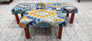 Chris Kirkpatrick Wooden Upholstered Stool 12x18x10 (Assorted Styles) | Banana Manor Rug Company