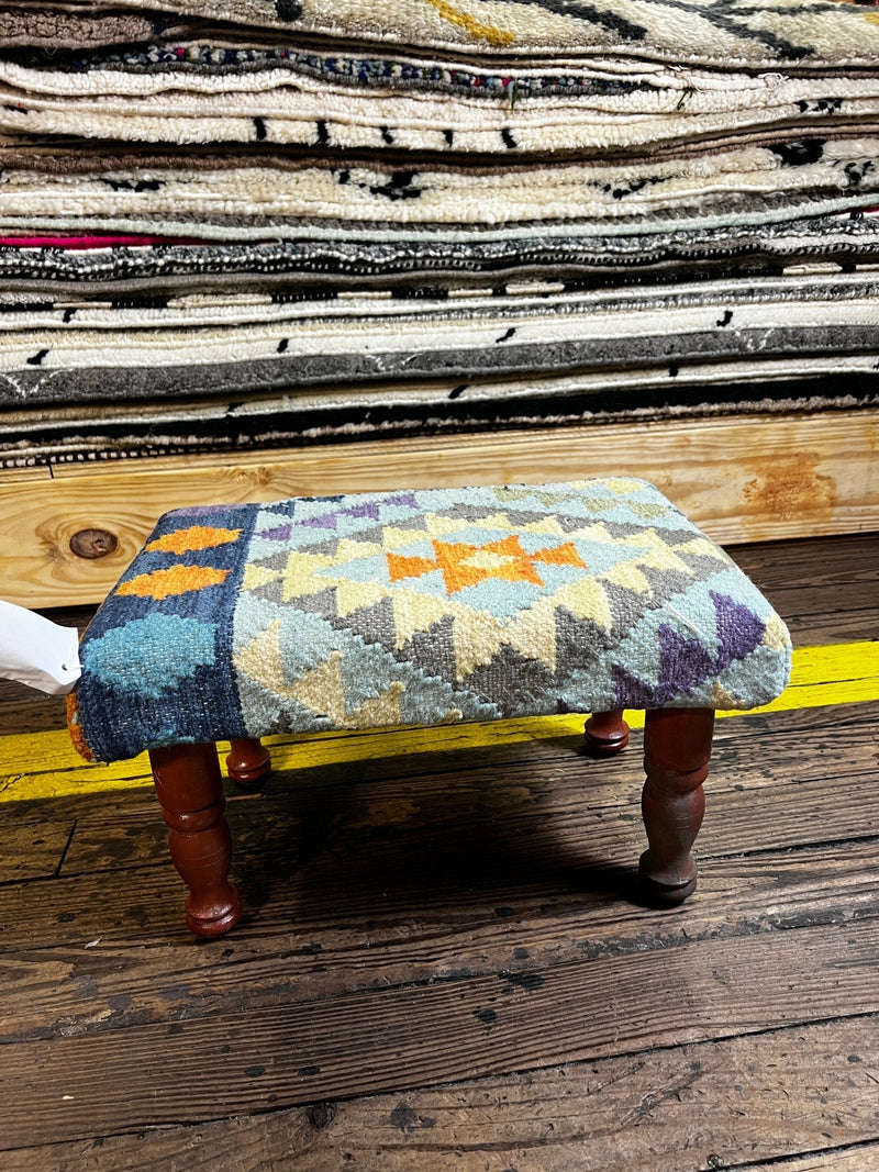 Chris Kirkpatrick Wooden Upholstered Stool 12x18x10 (Assorted Styles) | Banana Manor Rug Company