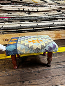 Chris Kirkpatrick Wooden Upholstered Stool 12x18x10 (Assorted Styles) | Banana Manor Rug Company