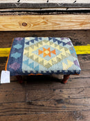 Chris Kirkpatrick Wooden Upholstered Stool 12x18x10 (Assorted Styles) | Banana Manor Rug Company