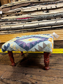 Chris Kirkpatrick Wooden Upholstered Stool 12x18x10 (Assorted Styles) | Banana Manor Rug Company