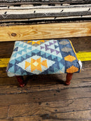 Chris Kirkpatrick Wooden Upholstered Stool 12x18x10 (Assorted Styles) | Banana Manor Rug Company