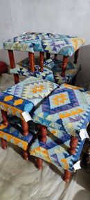 Chris Kirkpatrick Wooden Upholstered Stool 12x18x10 (Assorted Styles) | Banana Manor Rug Company