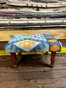 Chris Kirkpatrick Wooden Upholstered Stool 12x18x10 (Assorted Styles) | Banana Manor Rug Company