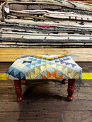 Chris Kirkpatrick Wooden Upholstered Stool 12x18x10 (Assorted Styles) | Banana Manor Rug Company