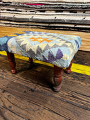 Chris Kirkpatrick Wooden Upholstered Stool 12x18x10 (Assorted Styles) | Banana Manor Rug Company