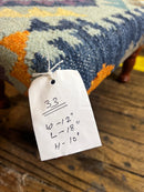 Chris Kirkpatrick Wooden Upholstered Stool 12x18x10 (Assorted Styles) | Banana Manor Rug Company