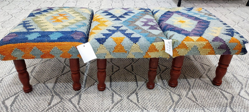 Chris Kirkpatrick Wooden Upholstered Stool 12x18x10 (Assorted Styles) | Banana Manor Rug Company