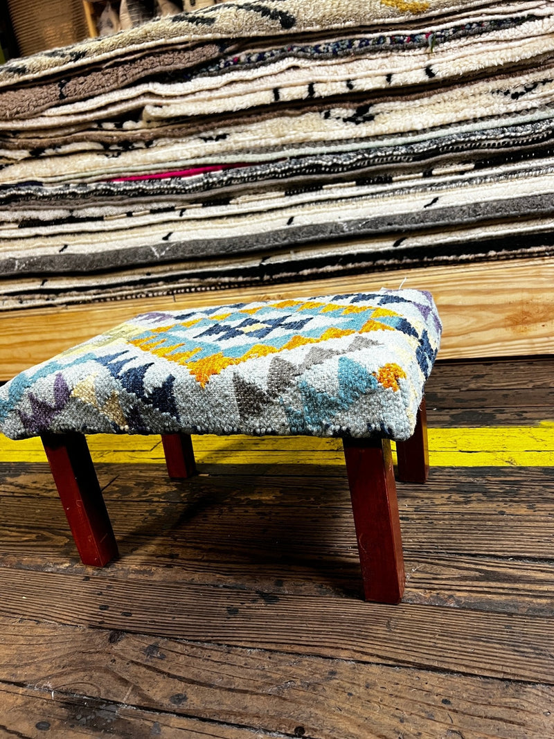 Chris Kirkpatrick Wooden Upholstered Stool 12x18x10 (Assorted Styles) | Banana Manor Rug Company