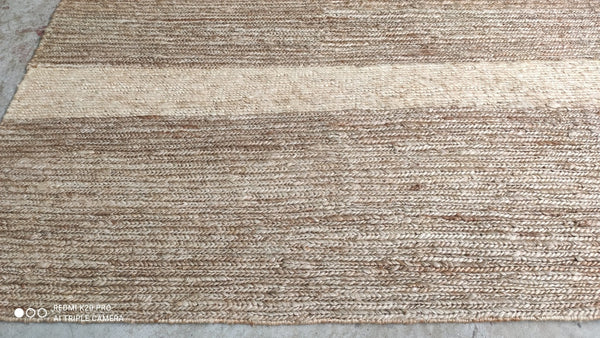 Deney Terrio 4.9X6.6 Natural Striped Durrie | Banana Manor Rug Company