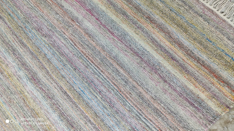 Doug Henning 5x7.9 Handwoven Striped Durrie Rug | Banana Manor Rug Company