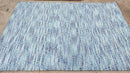 Duchess 5.3x7.6 Blue Chevron Sari Silk Durrie Rug | Banana Manor Rug Company
