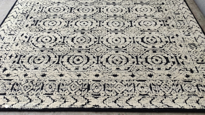 Eric Heiden 8x10 Ivory and Black Hand-Tufted Rug | Banana Manor Rug Company