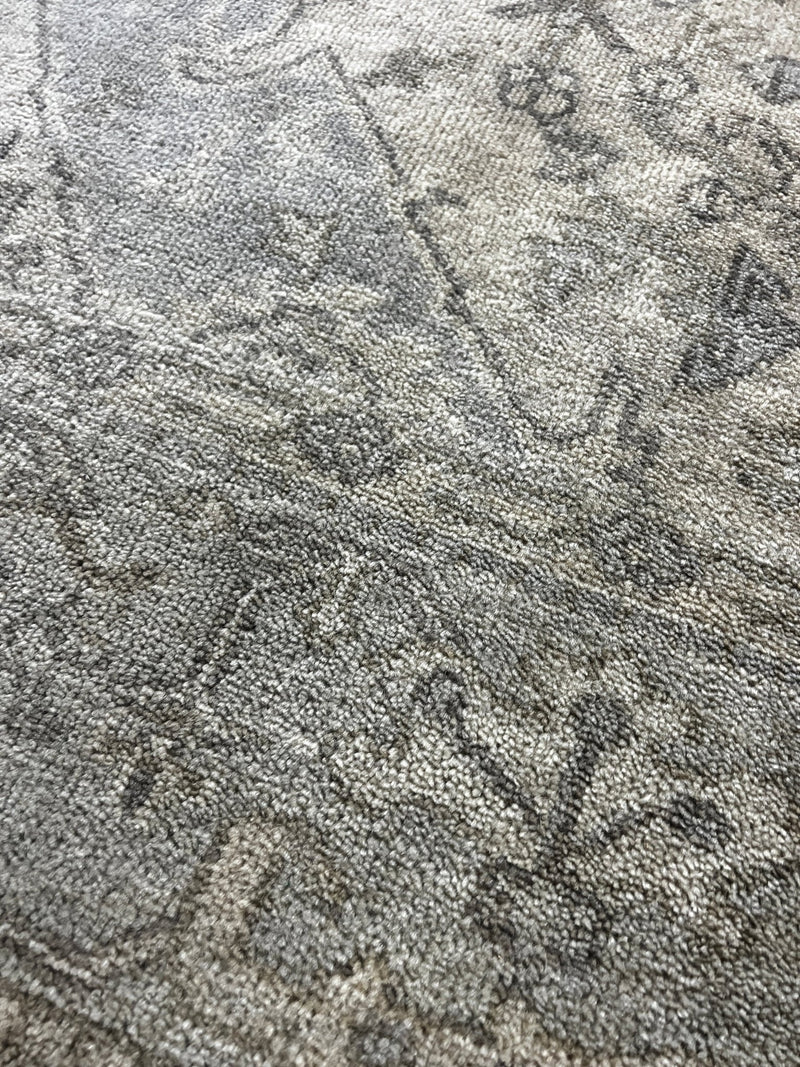 "Ernesta" Grey Hand-Knotted Oushak Sample | Banana Manor Rug Company