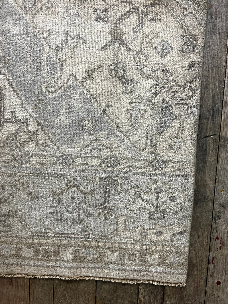 "Ernesta" Grey Hand-Knotted Oushak Sample | Banana Manor Rug Company