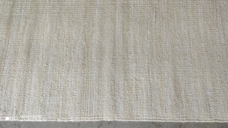 Faiza 5x8 Handwoven Cream Sari Silk Durrie Rug | Banana Manor Rug Company