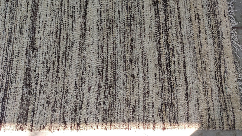 Foster Cream and Brown Handwoven Sari Silk Rug | Banana Manor Rug Company