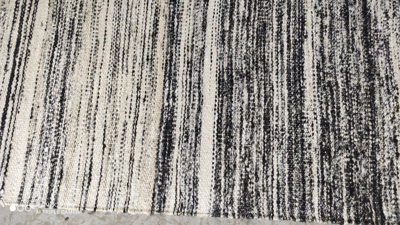 Foster Cream and Brown Handwoven Sari Silk Rug | Banana Manor Rug Company