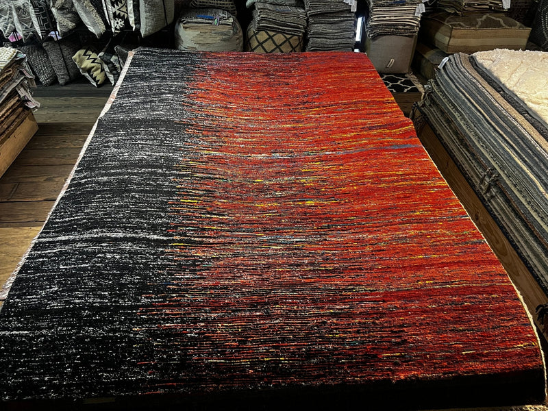 Foxy Love 5.3x7.6 Multi-Colored Modern Sari Silk Rug | Banana Manor Rug Factory Outlet