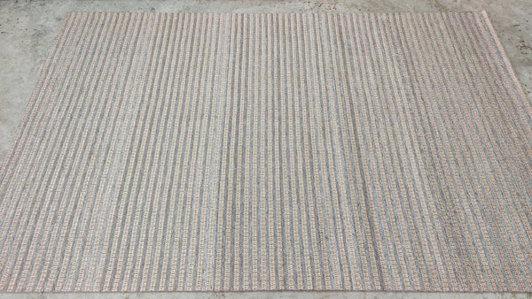 Frank 5x7.6 Silver Striped Handwoven Durrie Rug | Banana Manor Rug Company