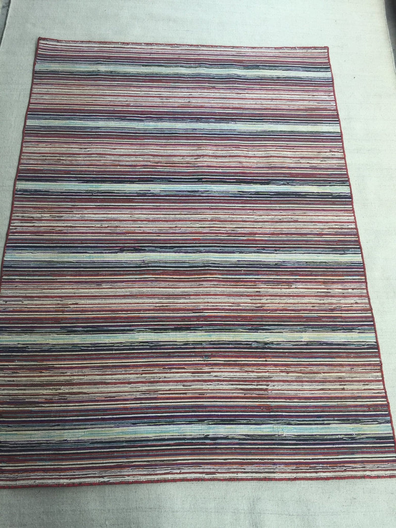 Fred Cuervo Striped Hand Loomed Dhurrie Rug 5'x7' | Banana Manor Rug Company