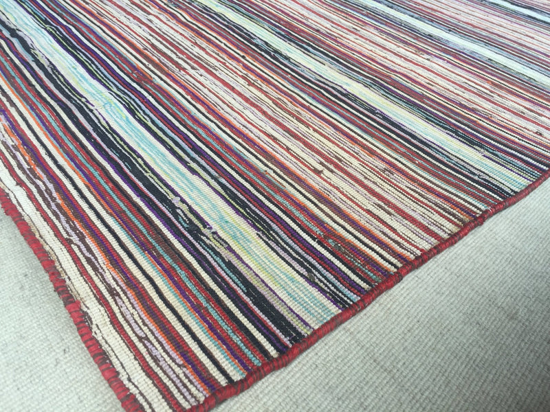 Fred Cuervo Striped Hand Loomed Dhurrie Rug 5'x7' | Banana Manor Rug Company