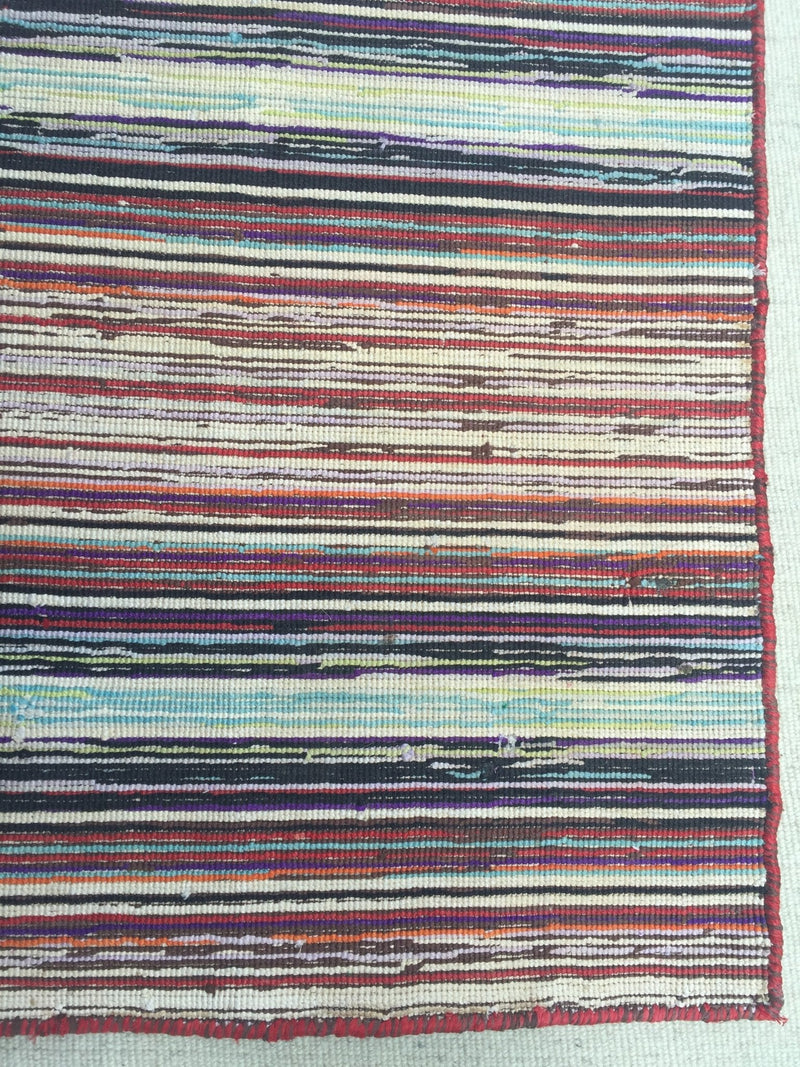 Fred Cuervo Striped Hand Loomed Dhurrie Rug 5'x7' | Banana Manor Rug Company