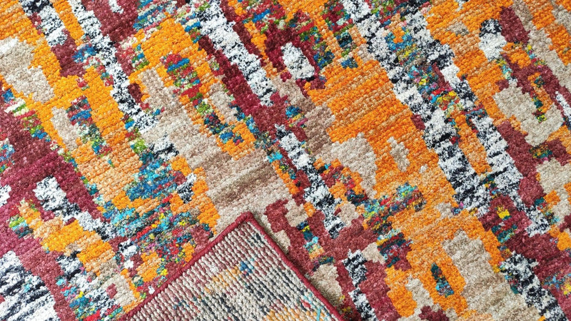 Freesia 5.6x7.9 Multi-Colored Sari-Silk Rug | Banana Manor Rug Company