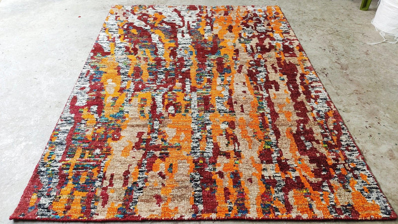 Freesia 5.6x7.9 Multi-Colored Sari-Silk Rug | Banana Manor Rug Company