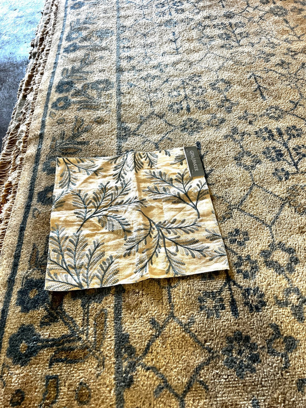 Janice 11x13.9 Hand-Knotted Ivory and Blue Oushak Rug | Banana Manor Rug Company