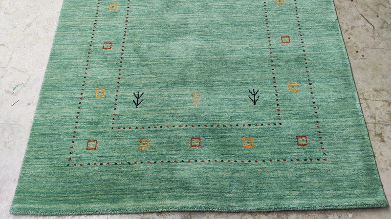 Jerry 4x5.9 Green Handwoven Rug | Banana Manor Rug Company