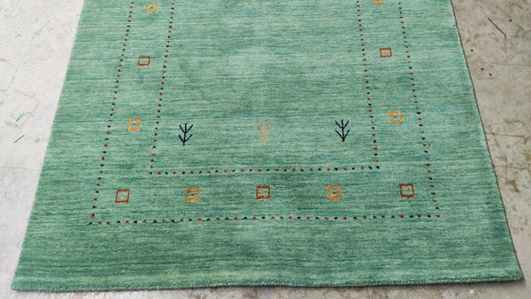 Jerry 4x5.9 Green Handwoven Rug | Banana Manor Rug Company