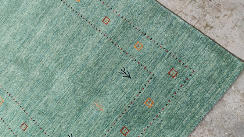 Jerry 4x5.9 Green Handwoven Rug | Banana Manor Rug Company