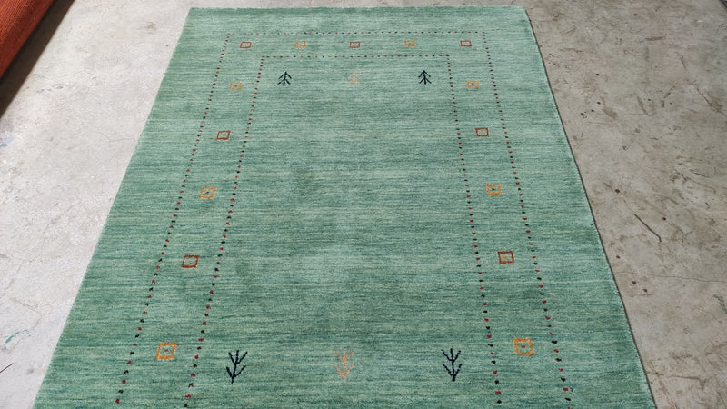 Jerry 4x5.9 Green Handwoven Rug | Banana Manor Rug Company