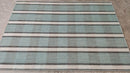 Kenneth Cheek 4.9x6.9 Light Green Handwoven Striped Durrie Rug | Banana Manor Rug Company