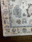 Liliana 4x6 Sky Blue and Beige Hand-Knotted Bamboo Silk Oushak Rug