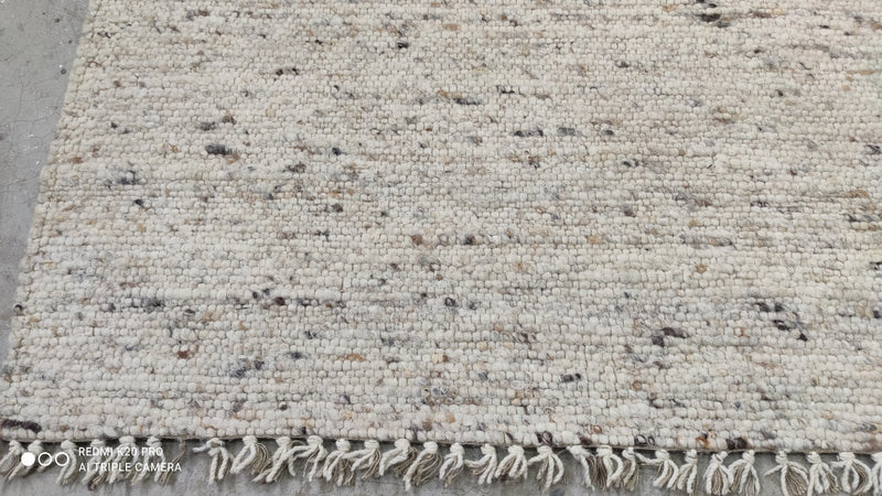 Longoria Handwoven Beige Durrie Rug 5.7x7.9 | Banana Manor Rug Company