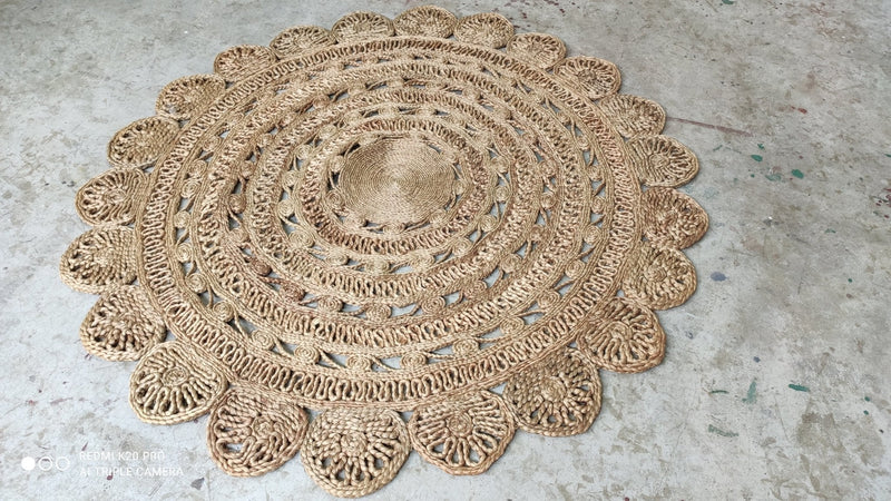 Los Palomos 6x6 Handwoven Natural Round Jute Rug | Banana Manor Rug Company