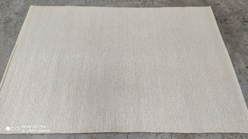 Machado 4.6x6.9 Handwoven White Soumak Rug | Banana Manor Rug Company