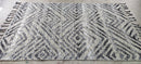 Manu Bennett Hand-Knotted Modern Grey and Ivory High-Low 5.3X8.3 | Banana Manor Rug Company