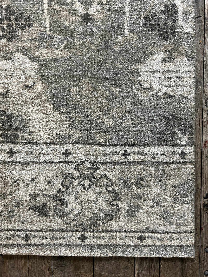 "Maud" Grey Hand-Knotted Oushak Sample 8x10 | Banana Manor Rug Company