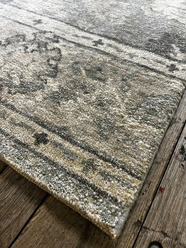 "Maud" Grey Hand-Knotted Oushak Sample 8x10 | Banana Manor Rug Company