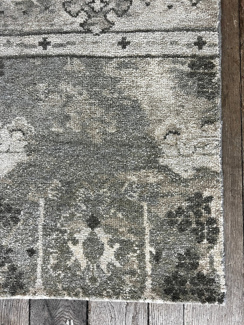 "Maud" Grey Hand-Knotted Oushak Sample 8x10 | Banana Manor Rug Company